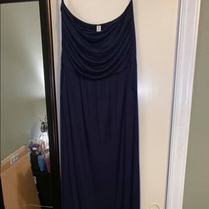 Strapless maxi dress with pockets